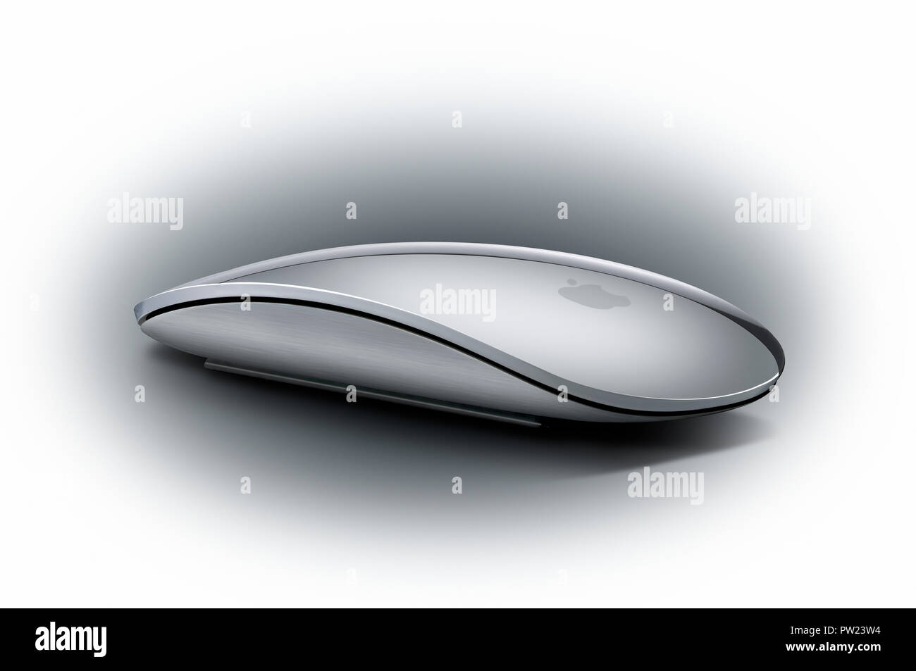 Weiß Silber Apple Computer Magic Mouse 2 Stockfoto