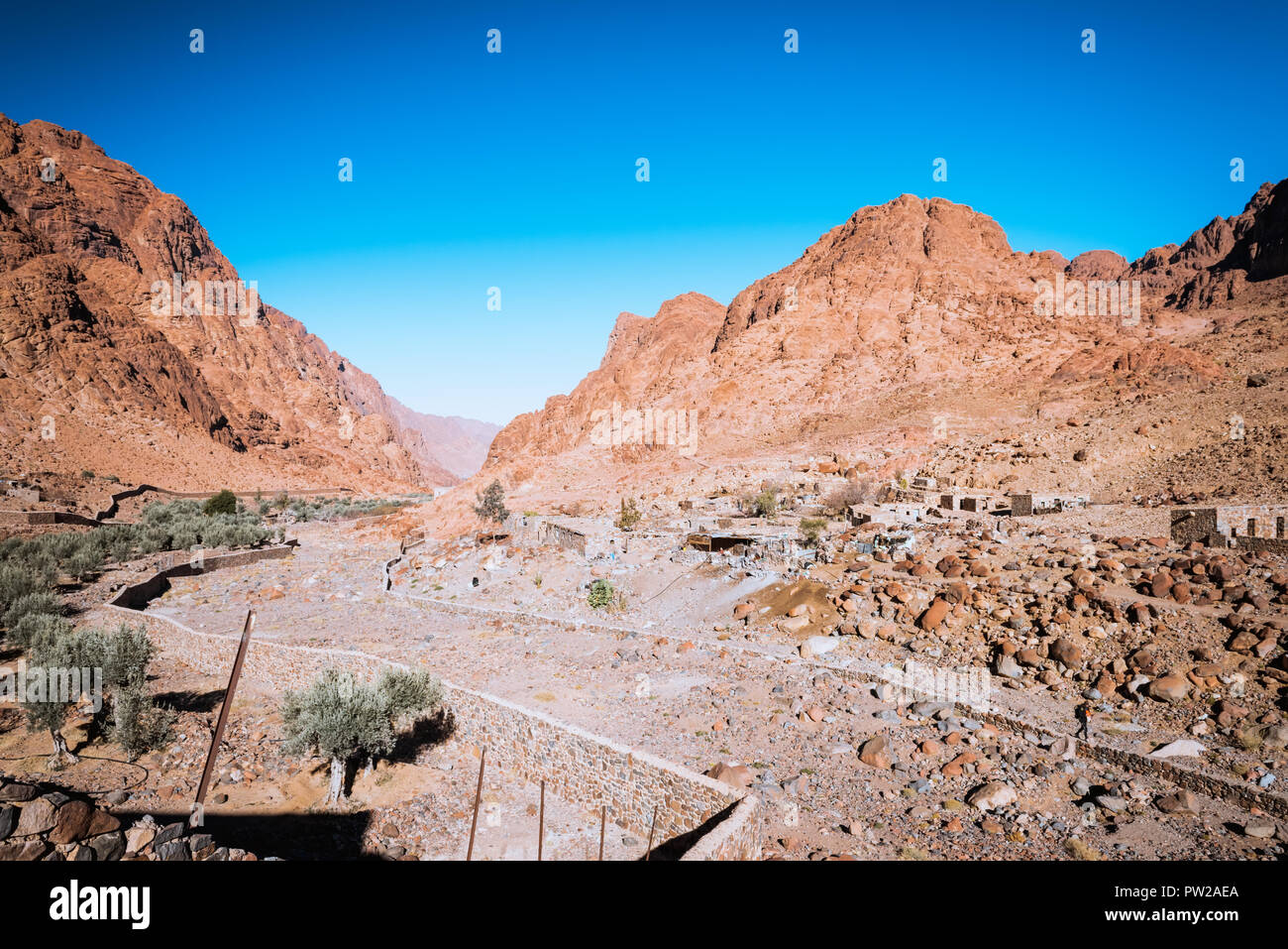 Ägyptischen Landschaft, Bedouin Village in der Wüste Stockfoto