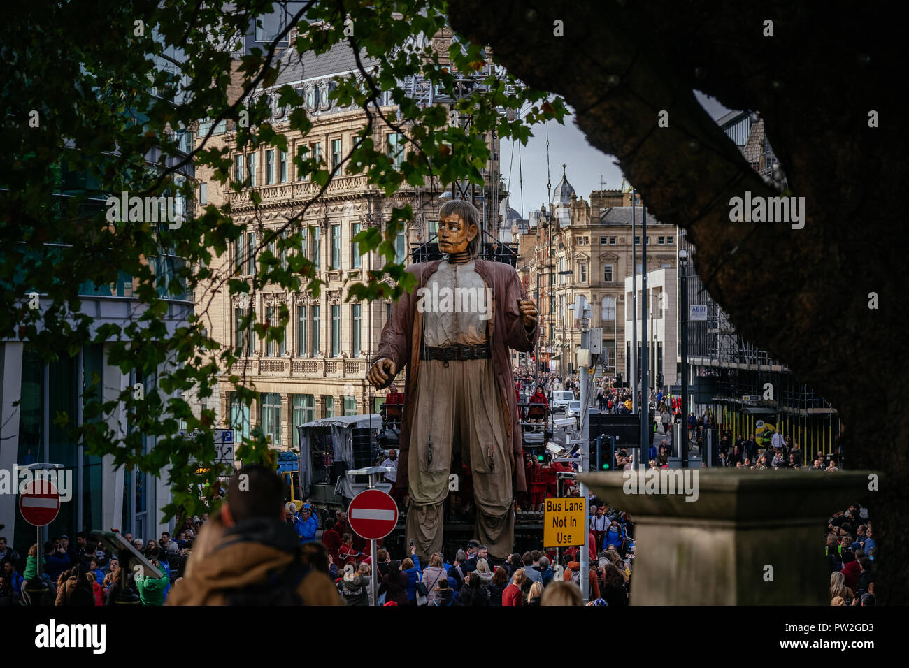 Oktober, 2018. Liverpool, Großbritannien. Zum letzten Mal irgendwo in der Welt Die "Riesen" auf den Straßen von Liverpool als Teil der "Liverpool's Dream'. Stockfoto