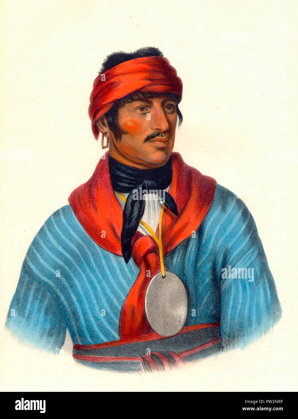 Portrait von muscogee (Creek) Se-loc-ta, Charles Bird King, ca. 1840 Stockfoto