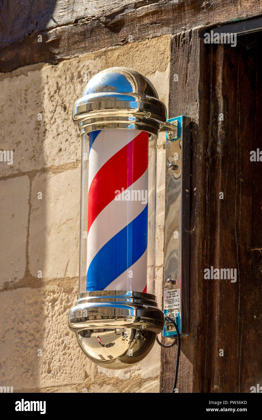 Vintage Friseur anmelden, Frankreich Stockfoto