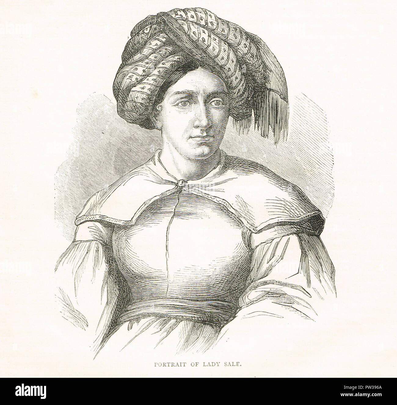 Florentia Verkauf, Ehefrau von Sir Robert Henry Verkauf, betitelt der Grenadier in Petticoats Stockfoto