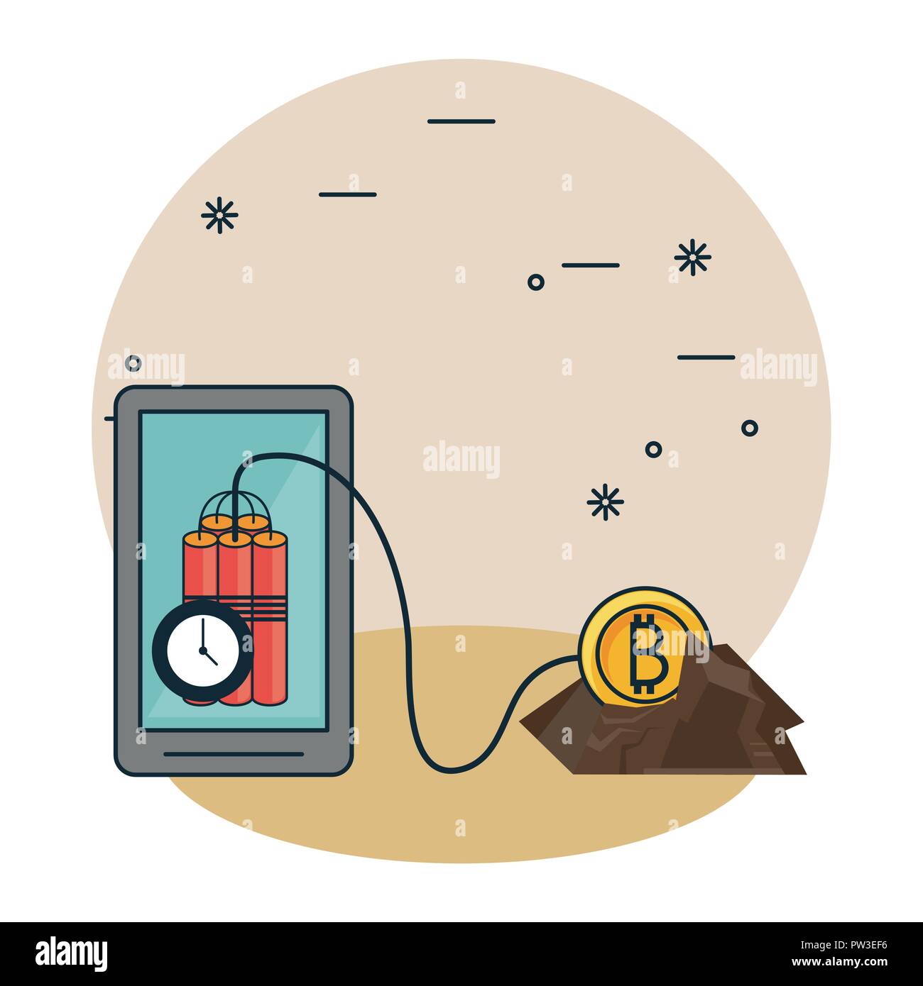 Bitcoin Mining cartoons Stock Vektor