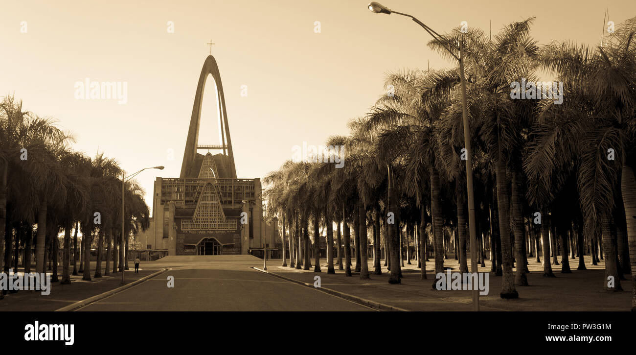 Panoramablick auf die Basilika von La Altagracia Provinz Stockfoto