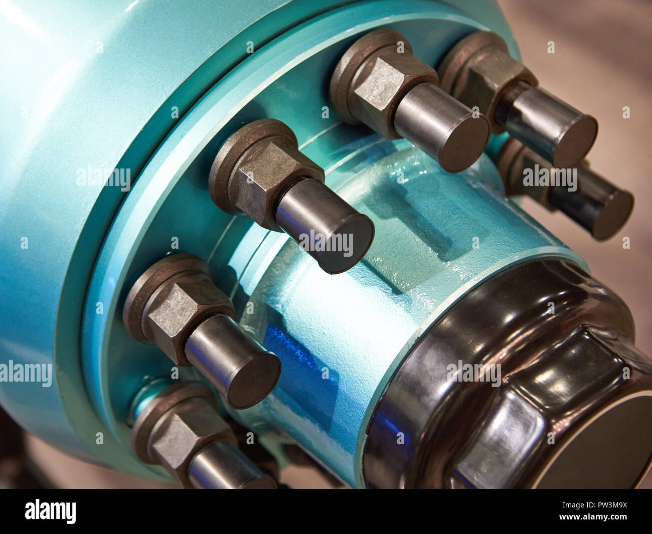 Schrauben und Muttern des Lkw closeup Stockfoto