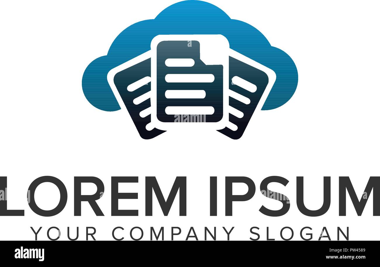 Dokument Cloud Logo Design Konzept Vorlage. voll editierbar Vektor Stock Vektor