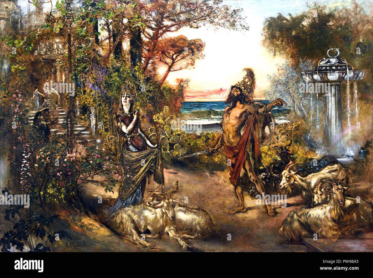 ODYSSEUS VOR DER CIRCE, 1884/85 von Anton Romako 1832 1889