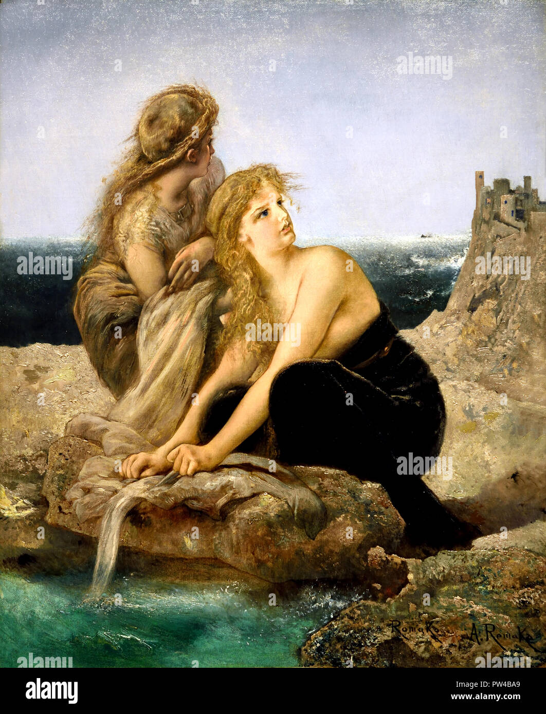 Nausicaa vor der Entdeckung Odysseus 1876/77 von Anton Romako 1832 - 1889 österreichische Maler. Österreich. (Anton Romako war einer der großen Pioniere der Moderne) Stockfoto