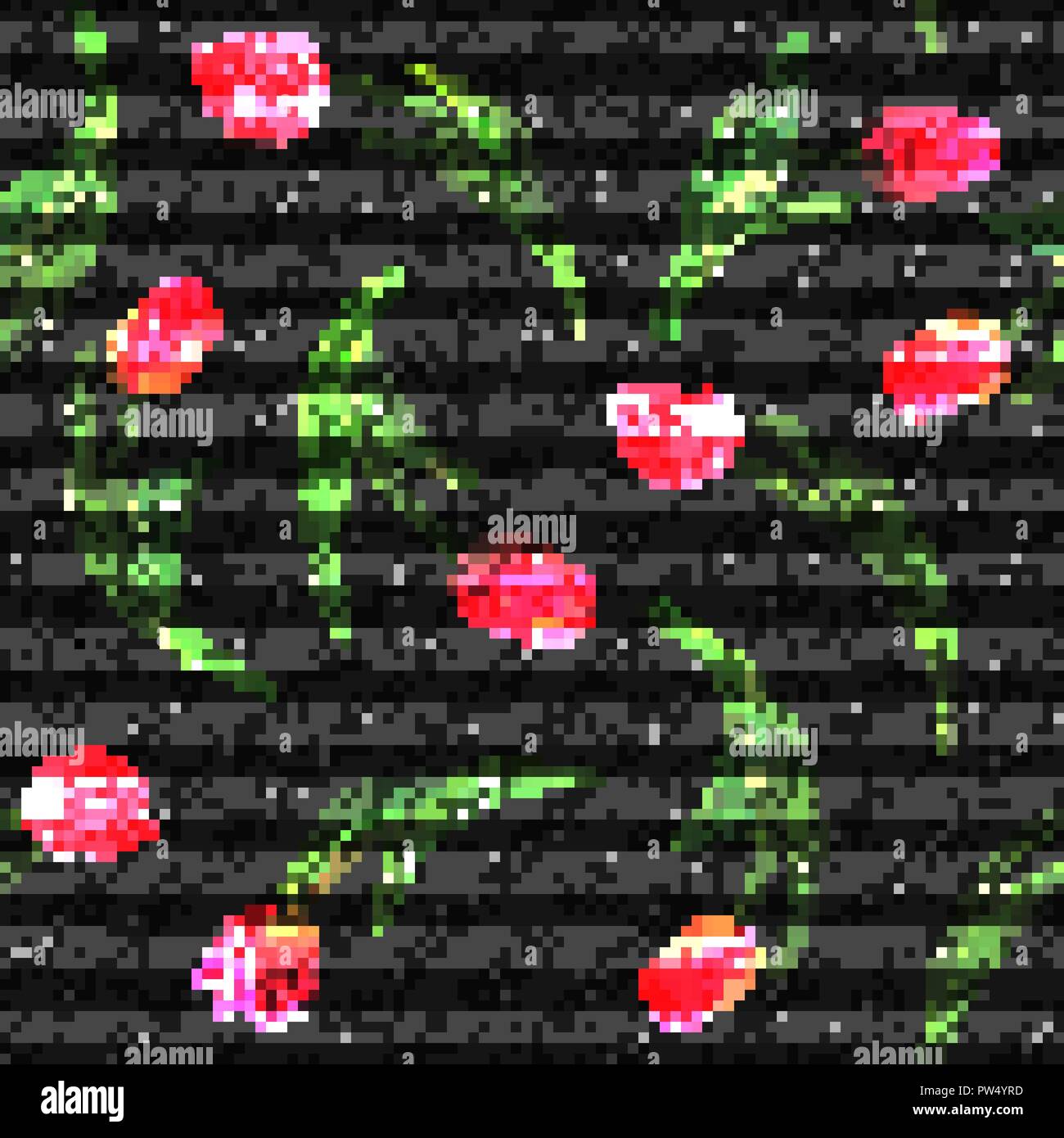 Jeans Blumen Tulpe nahtlose Hintergrund. Vektor. Graue Streifen denim Stock Vektor