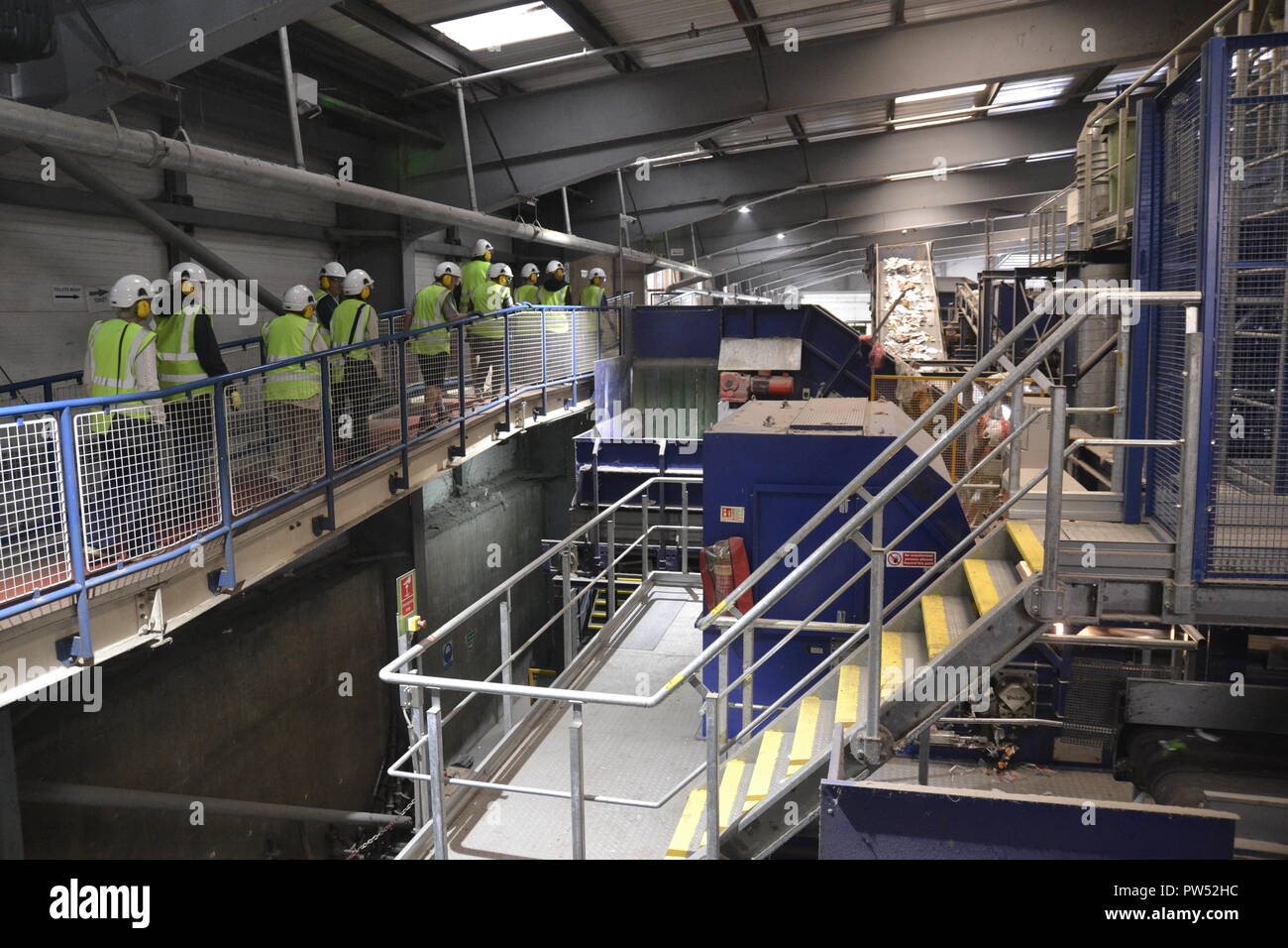 Milton Keynes, Abfallverwertung, Recycling Factory, Milton Keynes, Buckinghamshire, England, UK. Stockfoto