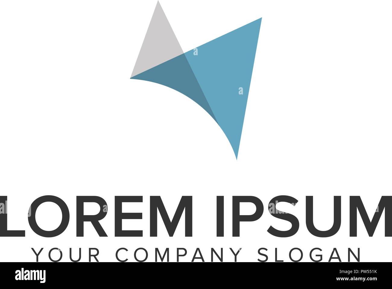 Fliegende Papier Logo Design Konzept Vorlage. Stock Vektor