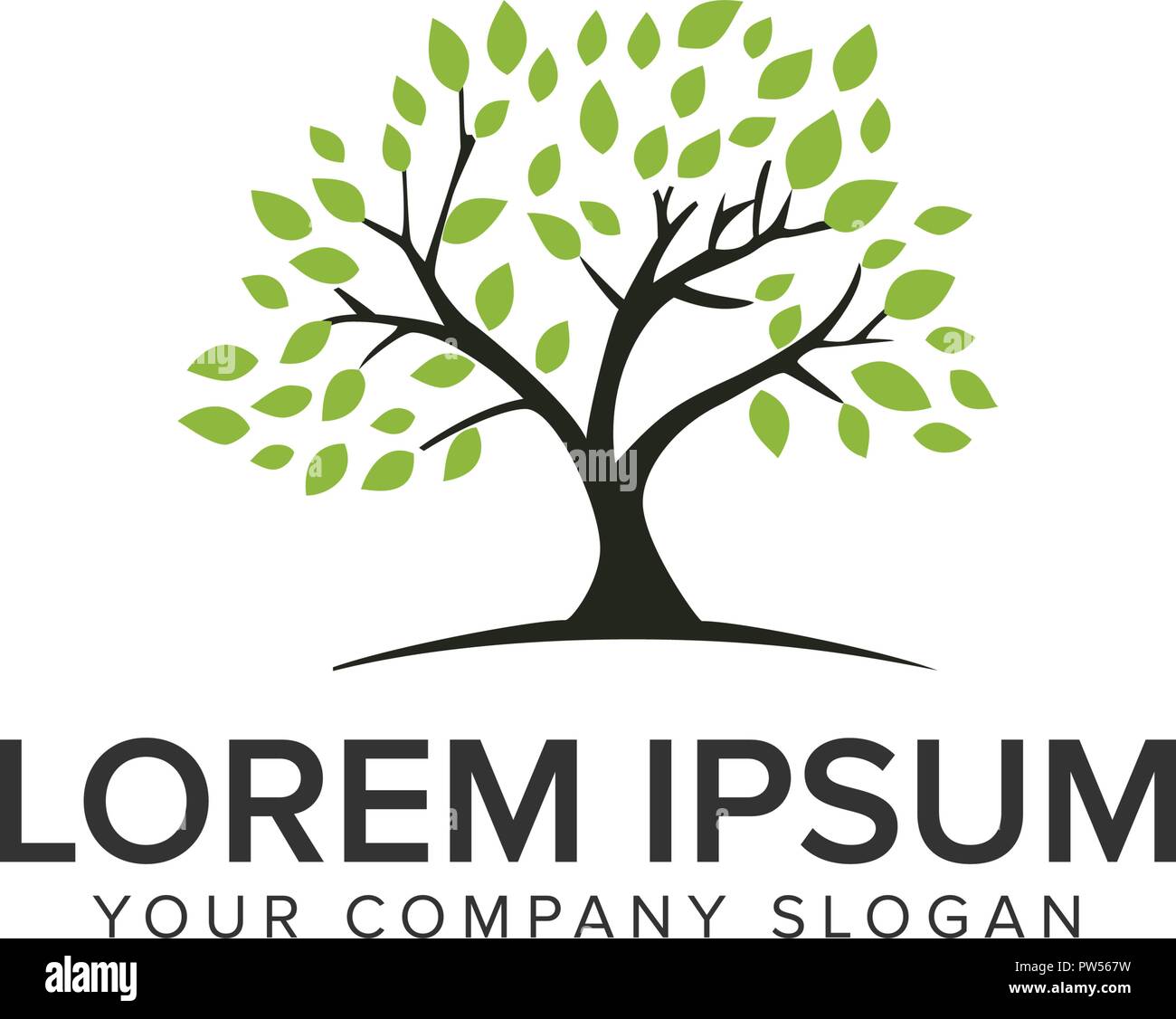 Baum Logo Design Konzept Vorlage. Stock Vektor