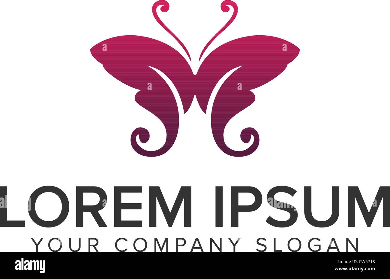 Buchstabe M butterfly Logo Design Konzept Vorlage. Stock Vektor