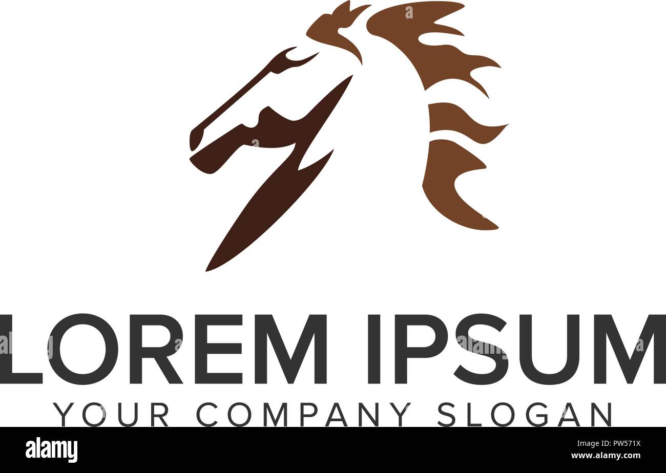 Kopf Pferd Logo Design Konzept Vorlage. Stock Vektor Kopf Pferd Logo Design Konzept Vorlage. Stock Vektor