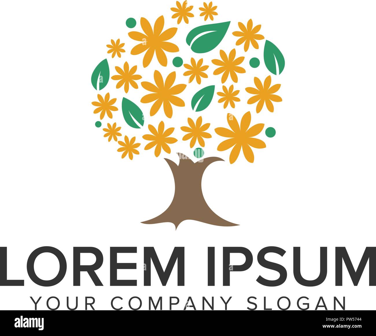 Kreative Baum Logo Design Konzept Vorlage. Stock Vektor