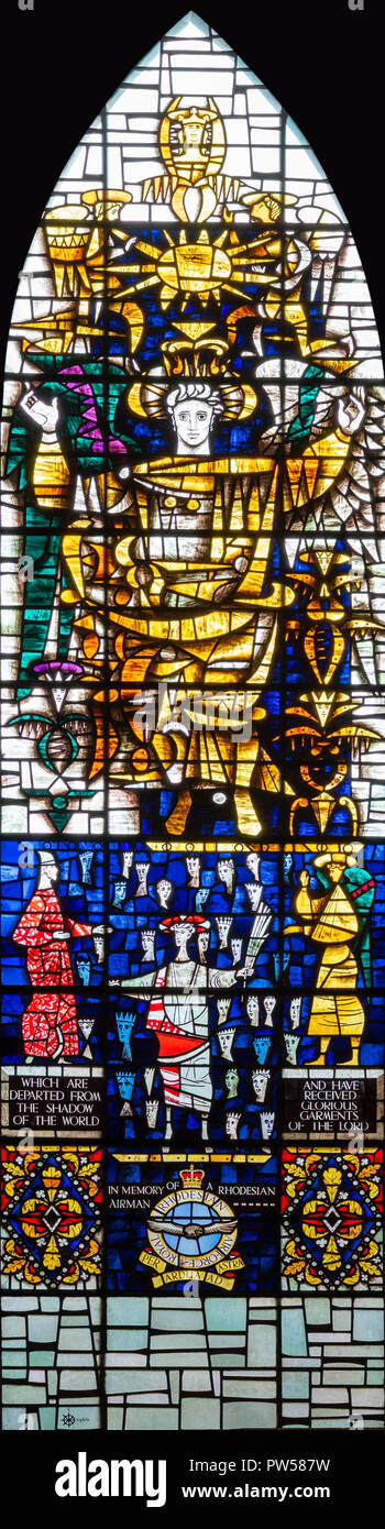 Das Denkmal für einen Rhodesian Flieger von Harry Stammelt (1966) in der Kathedrale von Lincoln, Großbritannien Stockfoto