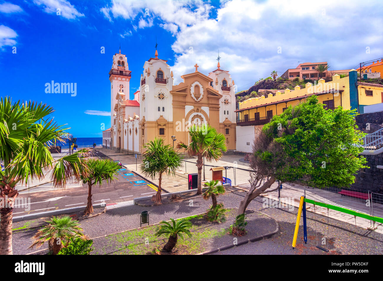 Candelaria, Teneriffa, Kanarische Inseln, Spanien: Überblick über die Basilika der Jungfrau von Candelaria, Teneriffa Sehenswürdigkeiten Stockfoto