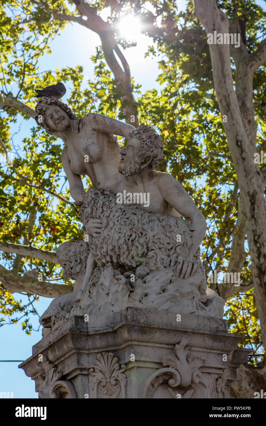 Pan und Nymphe Brunnen, Dubrovnik (Kroatien) Stockfoto