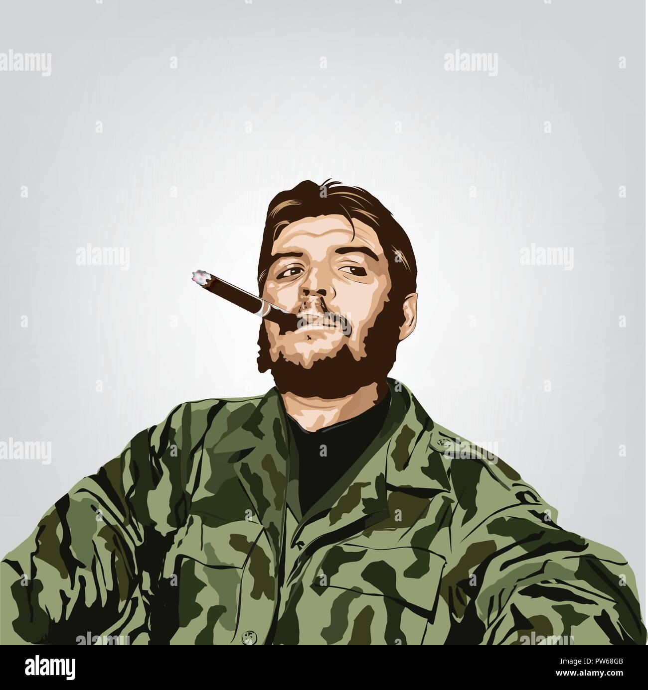 Ernesto 'Che' Guevara (1928 - 1967) war ein argentinischer marxistischer Revolutionär. Eine wichtige Figur der Kubanischen Revolution. Vektor Bild von Che Guevara, Stock Vektor