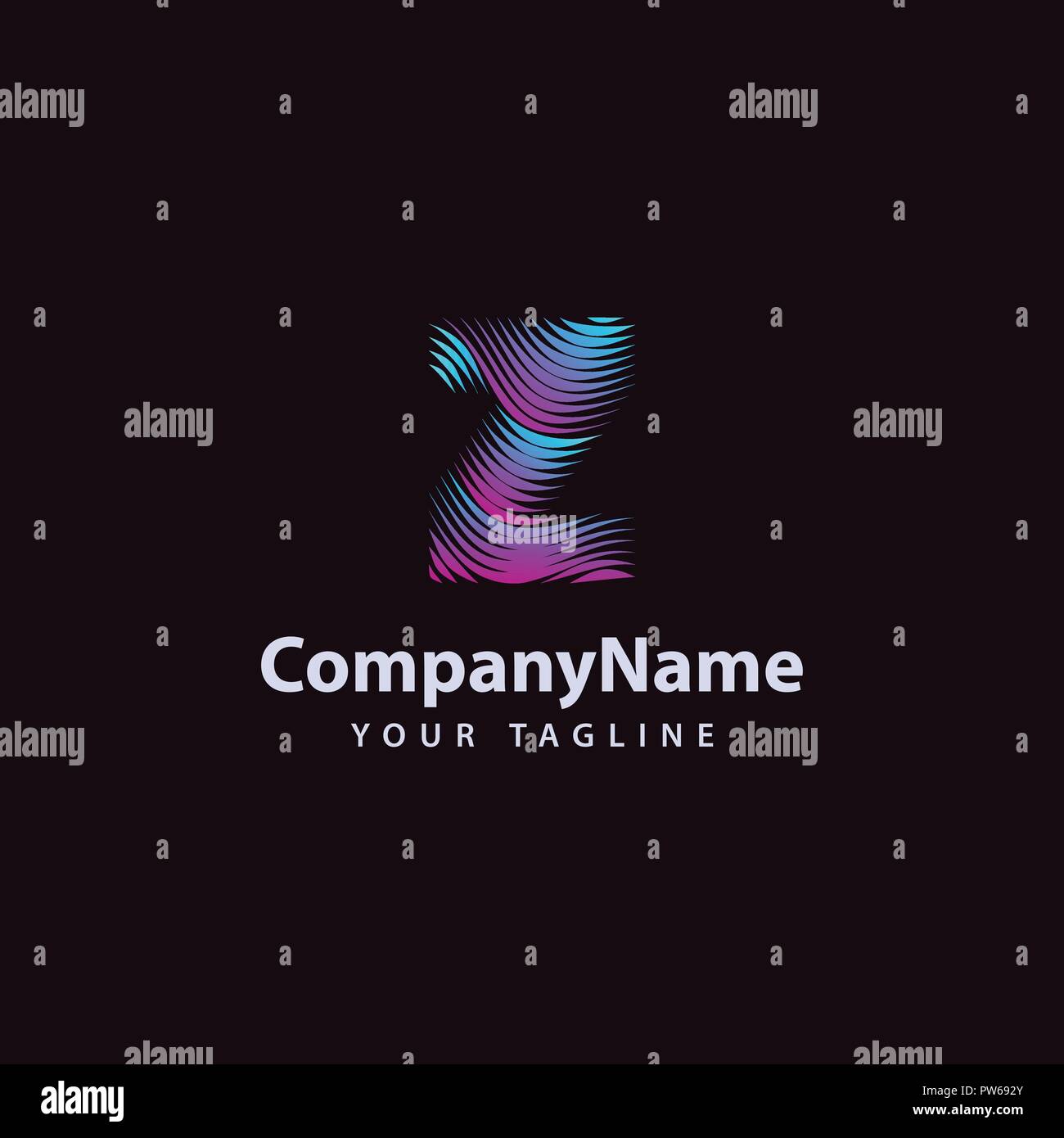 Buchstabe Z moderne Wave line Logo Vorlage. Stock Vektor