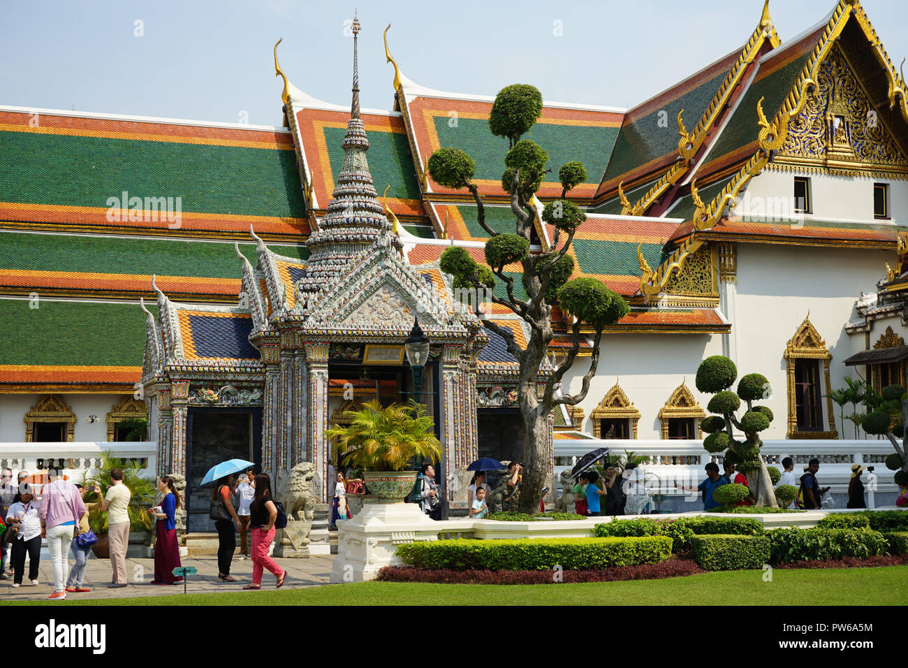 Phra Thinang Amarin Winitchai, Mittlerer Hof, Gröberen Koenigspalast von Bangkok, Großer Palast, Phra Nakhon Distrikt, Bangkok, Thailand, Asien Stockfoto