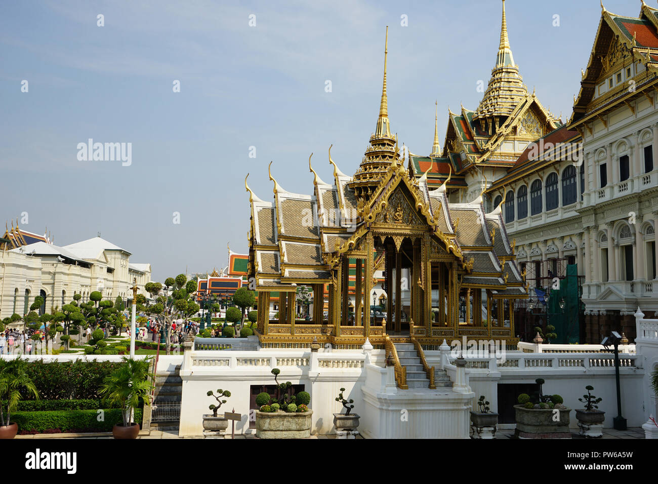 Aphornphimok Pavillon, Phra Thinang Aphorn Phimok Prasat, Chakri Maha Prasat, Boromphiman Mansion, Mittlerer Hof, Großer Koenigspalast von Bangkok, Stockfoto