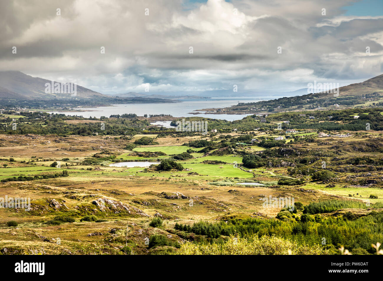 Blick auf Gour Senken, County Cork, Irland, Europa. Stockfoto