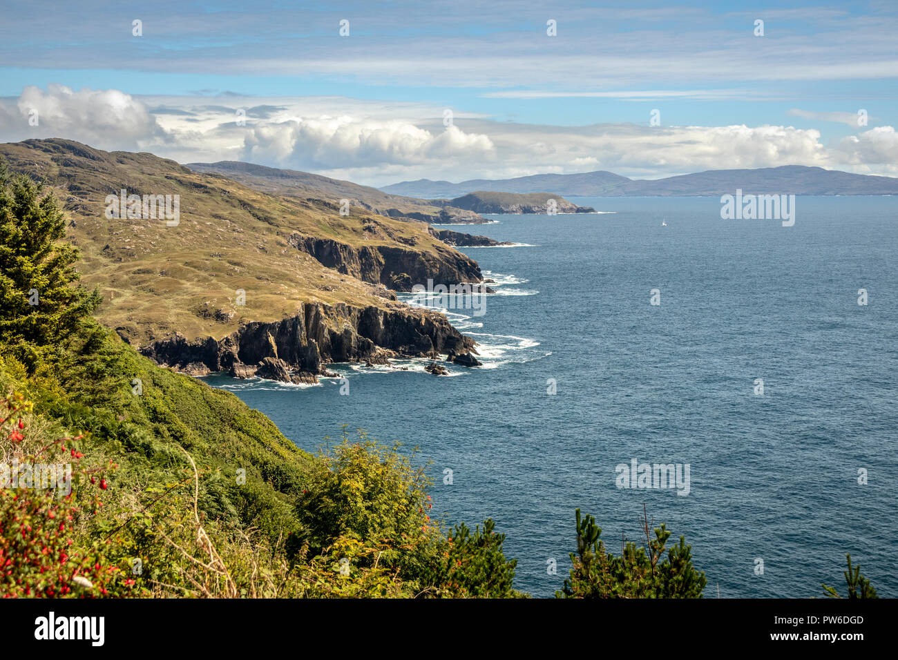 Blick auf die zerklüftete Küste der Halbinsel Beara, County Cork, Irland, Europa. Stockfoto