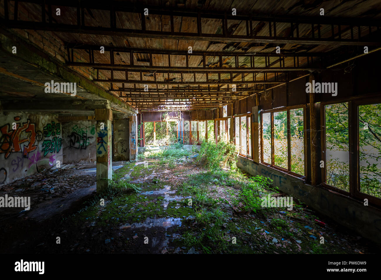 Fotoreportage der verlassenen Stadt Consonno (Lecco, Italien) Stockfoto