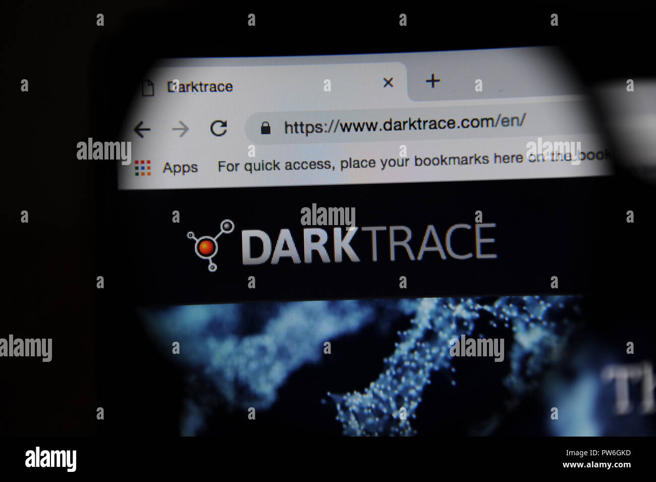 Darktrace Unternehmen Stockfoto