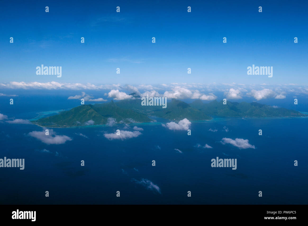 Luftbild der Insel Moorea, Französisch Polynesien Stockfoto