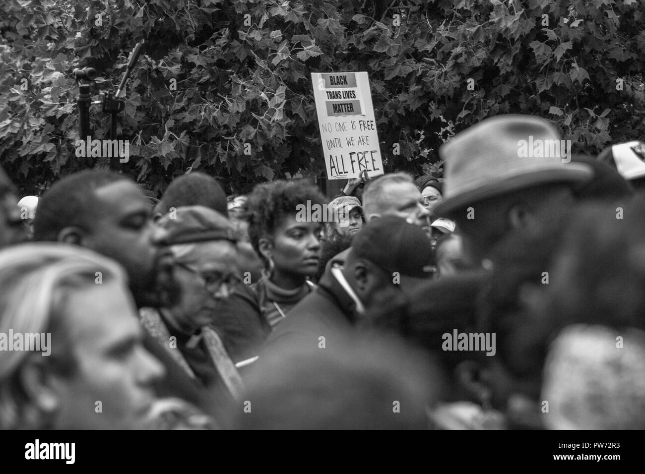 Schwarze Leben Angelegenheit Protest in Schwarz und Weiß, Oakland, Kalifornien, USA, 2016 Stockfoto