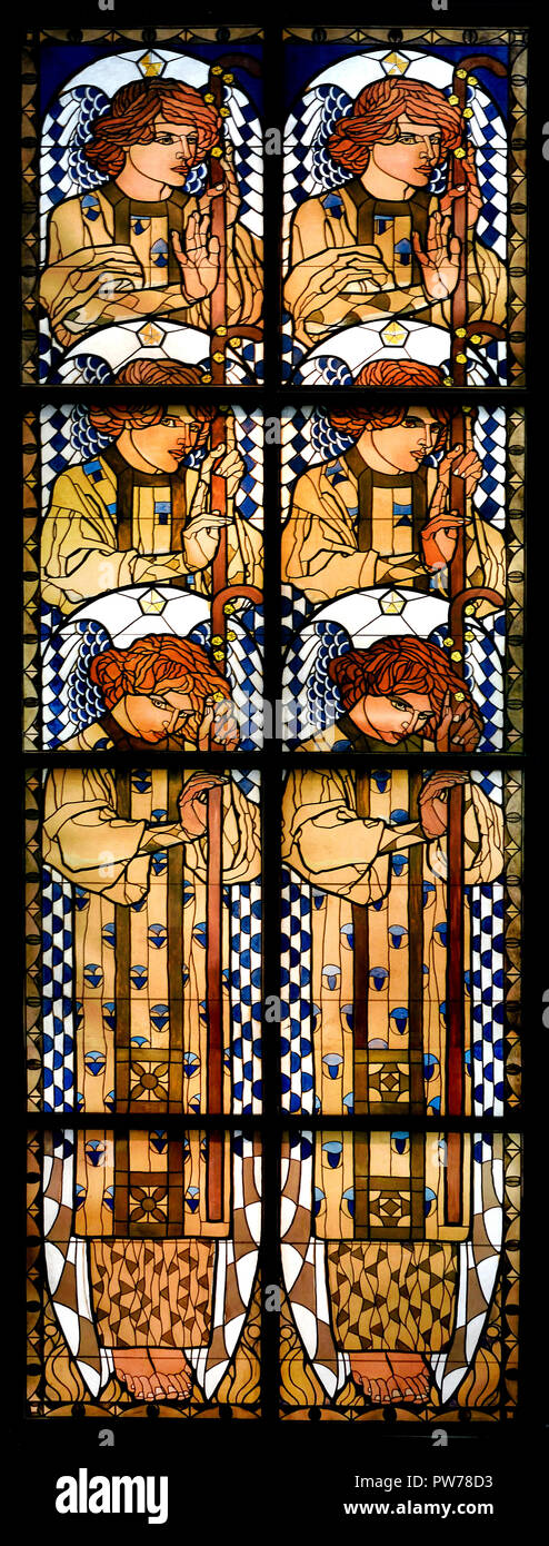 Design für die Engel Fenster in der Otto Wagner Kirche am Steinhof 1905 Koloman Moser 1868 - 1918, österreichische Künstler Maler Österreich. Stockfoto