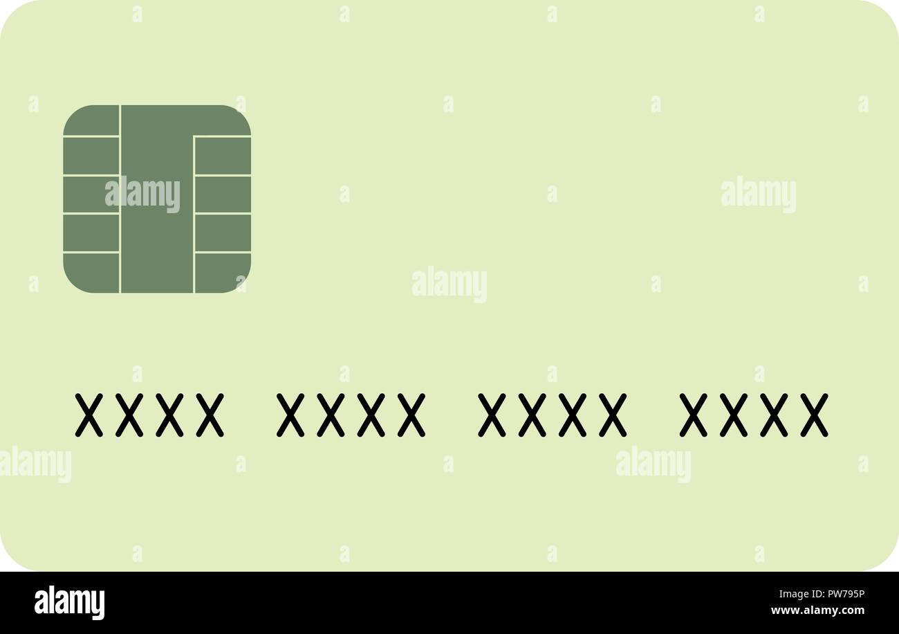 Green Generic Kreditkarte Symbol mit gefälschten Anzahl Stock Vektor