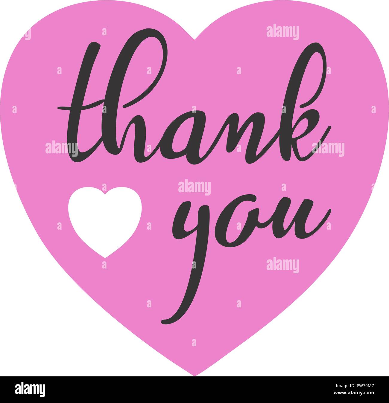 Hand Skizziert Danke Text Mit Herz In Flachem Design Schrift Und Typografie Stock Vektorgrafik Alamy