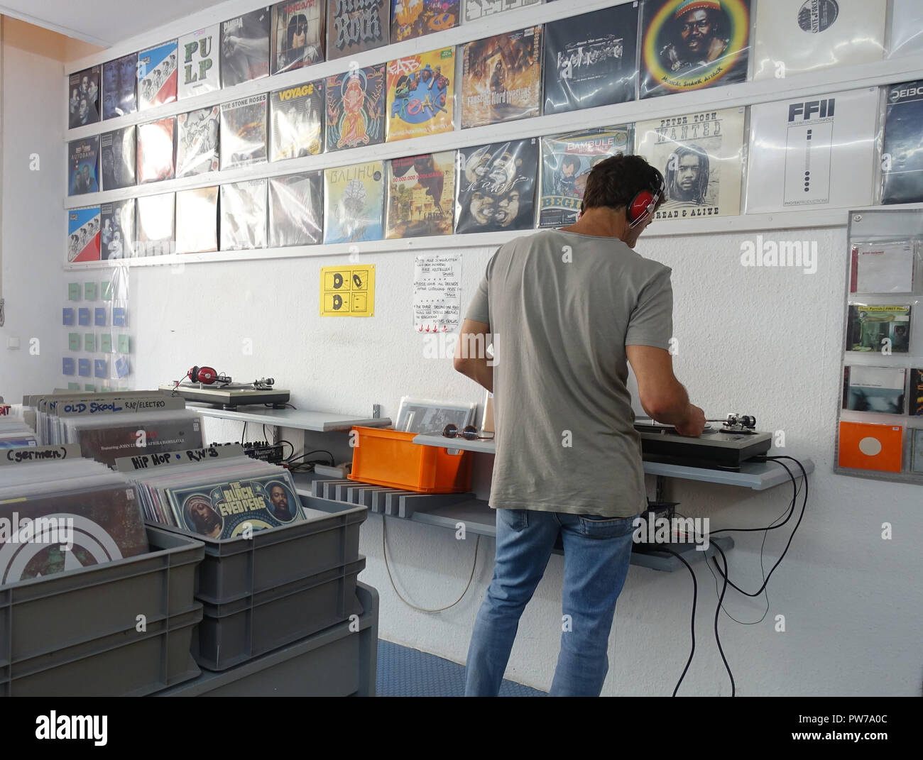 Berlin vinyls Store Stockfoto