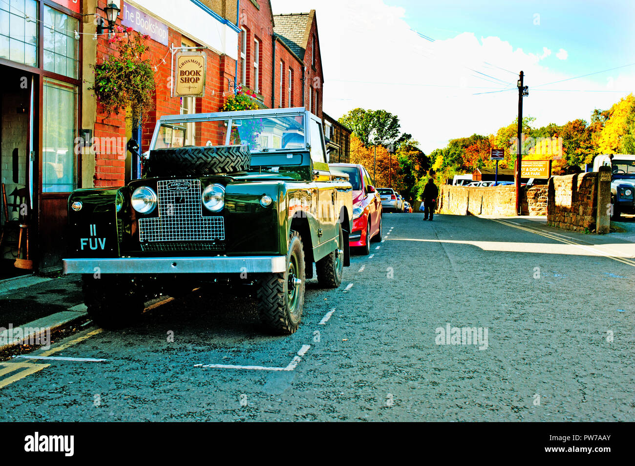 Land Rover bis Registrierung 11 FUV, Grosmont, North Yorkshire, England Pick Stockfoto