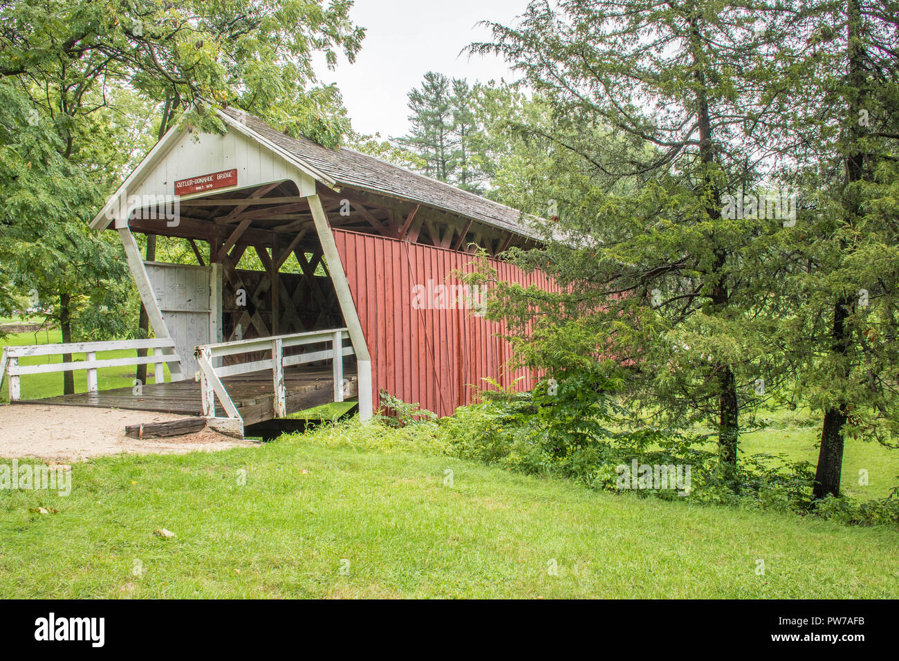 Die cutler Donahoe Brücke im Winterset City Park, Winterset, Madison County, Iowa Stockfoto