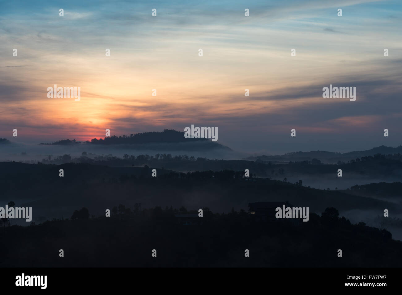 Sonnenaufgang in Khao Kho, Phetchabun, Thailand Stockfoto