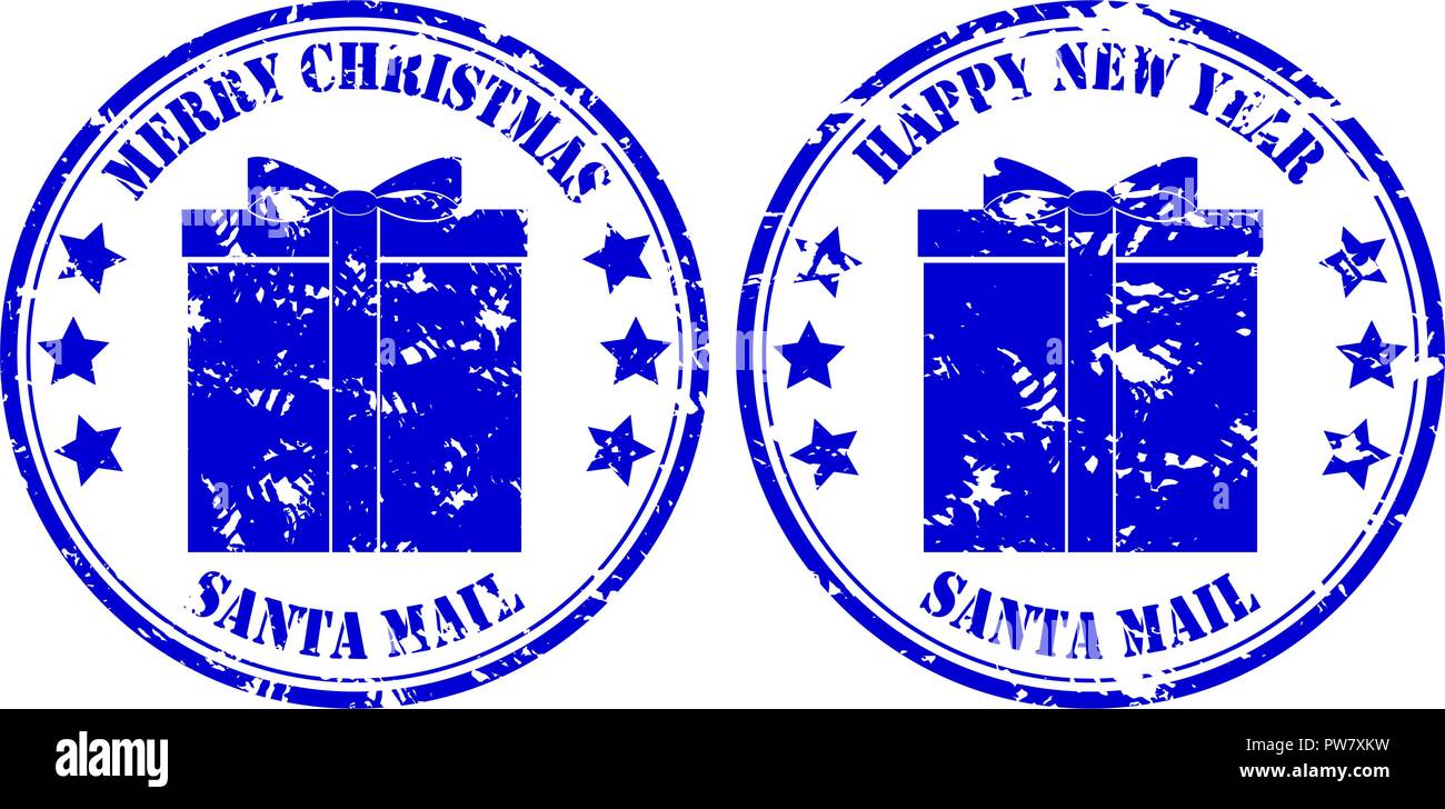 Santa mail Stempel Textur auf weißen isoliert. Vektor Stempel zu Weihnachten post, Urlaub Geschenk grunge Abbildung Stock Vektor