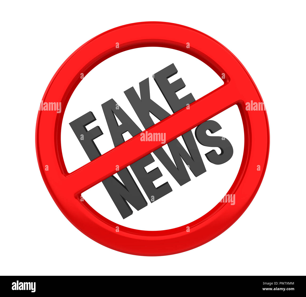 Hoax/gefälschte Nachrichten Konzept isoliert Stockfoto
