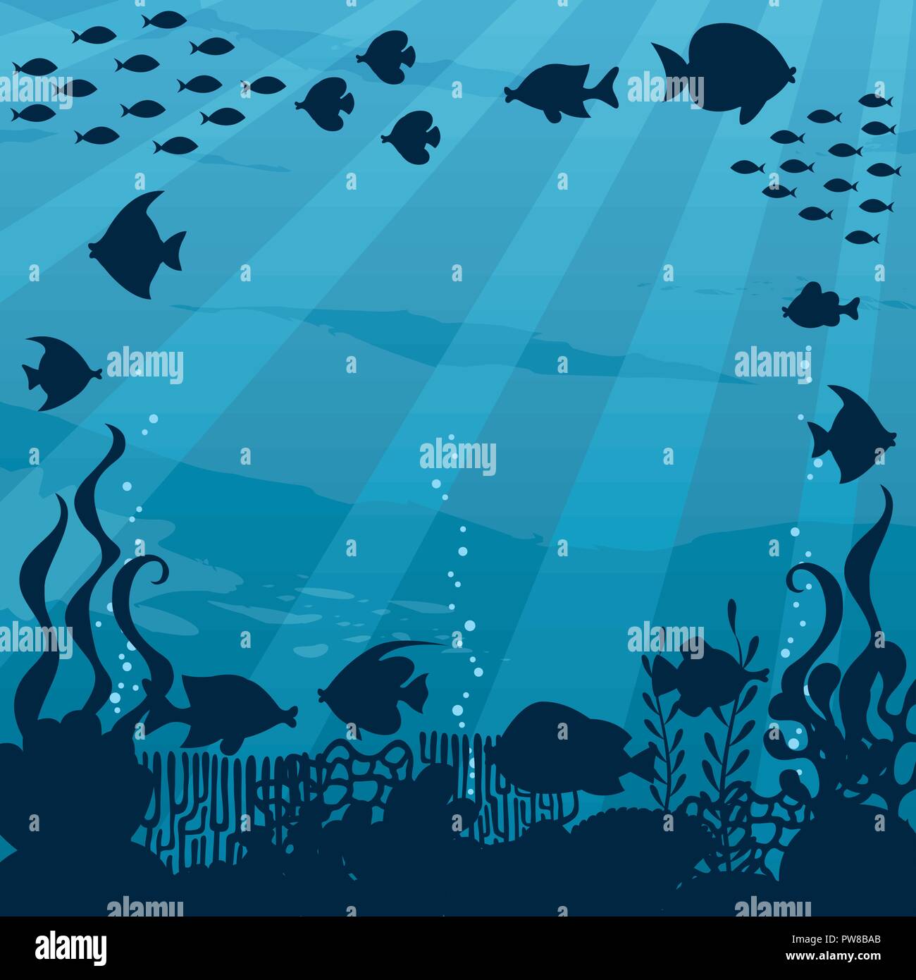 Unterwasser Cartoon Landschaft Stock Vektor