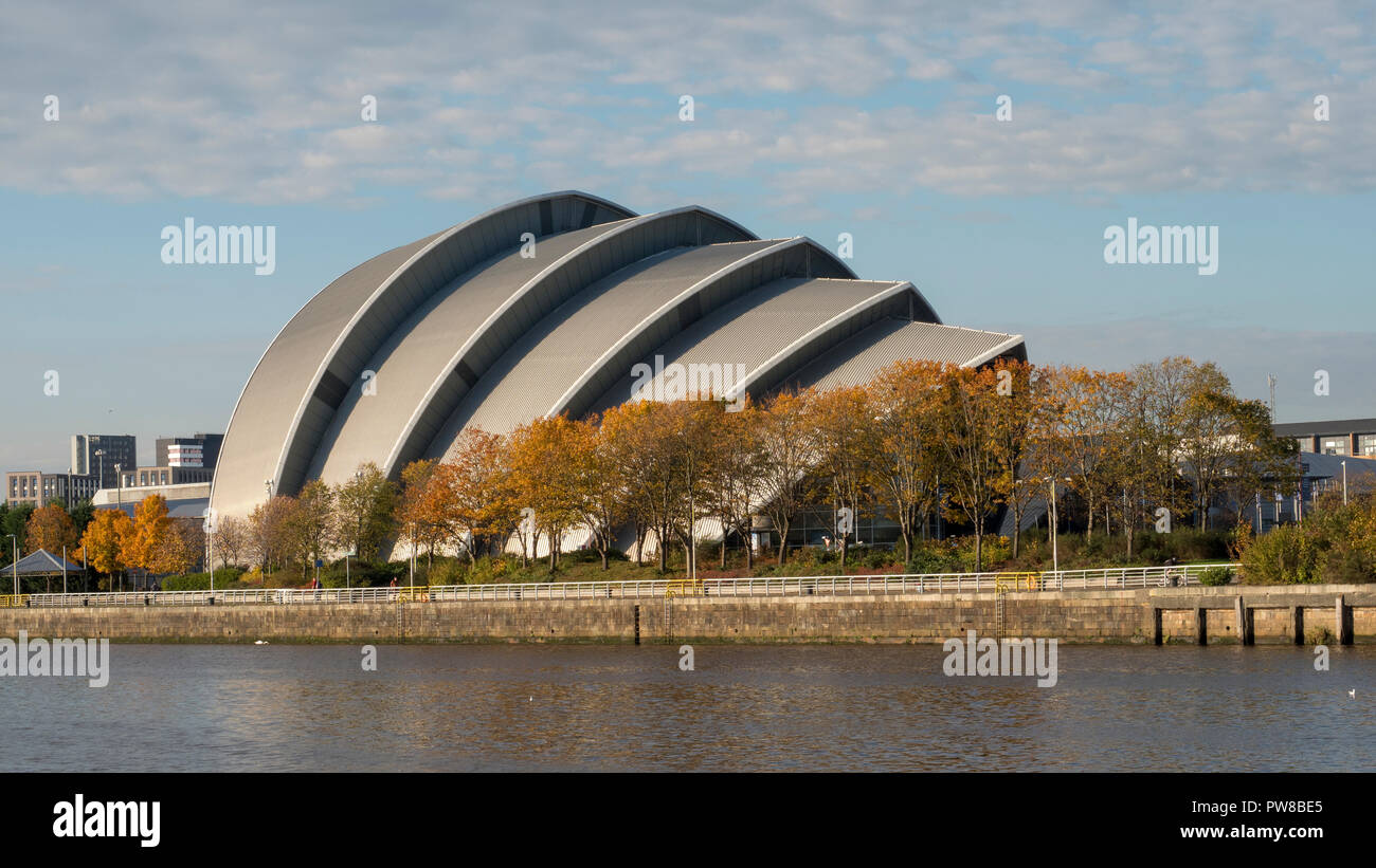 Das Clyde Auditorium aufbauend auf Glasgow Dockside (bekannt als das "Gürteltier". Stockfoto