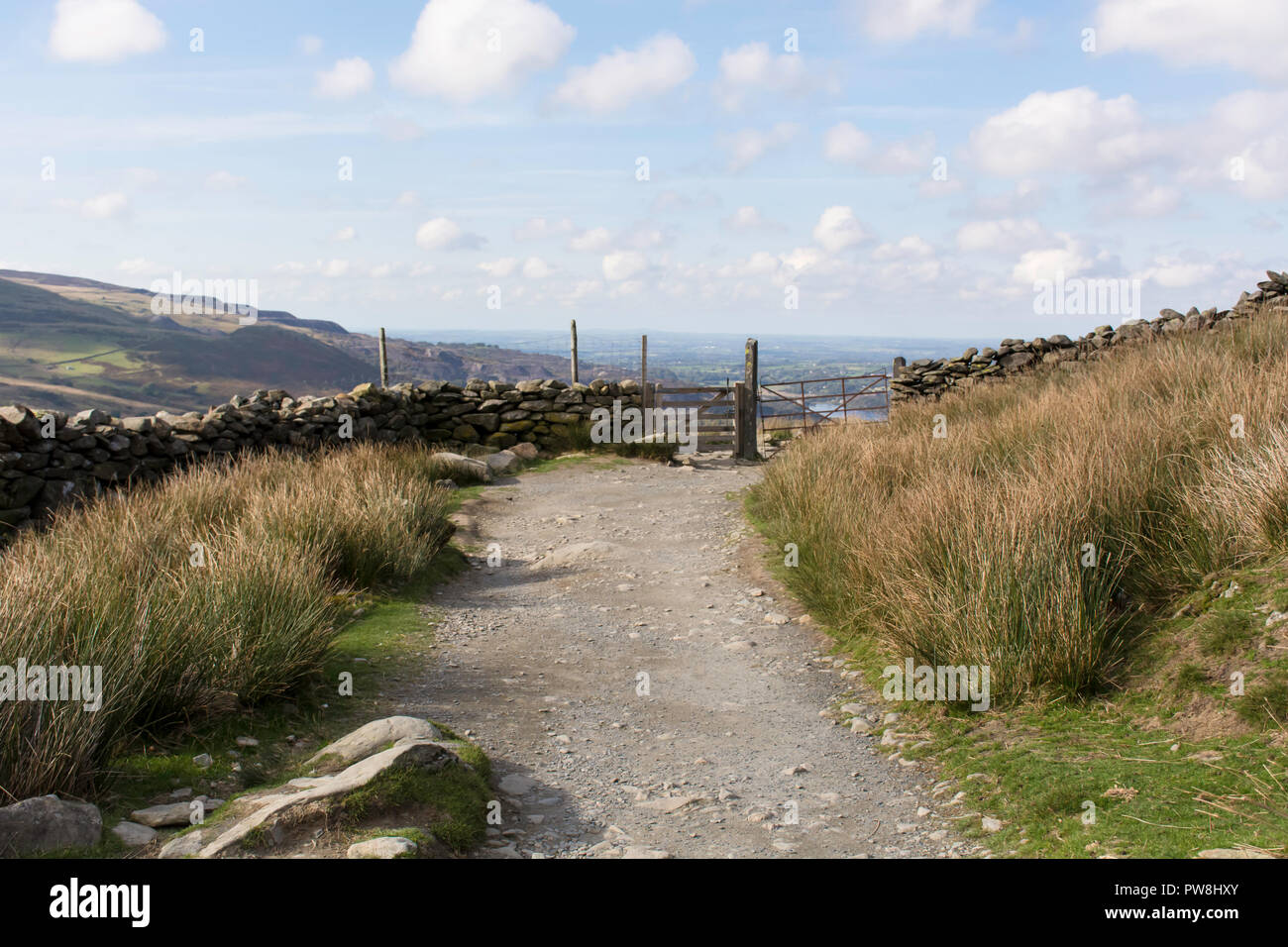 Lanberris Pfad, snowdon North Wales Stockfoto