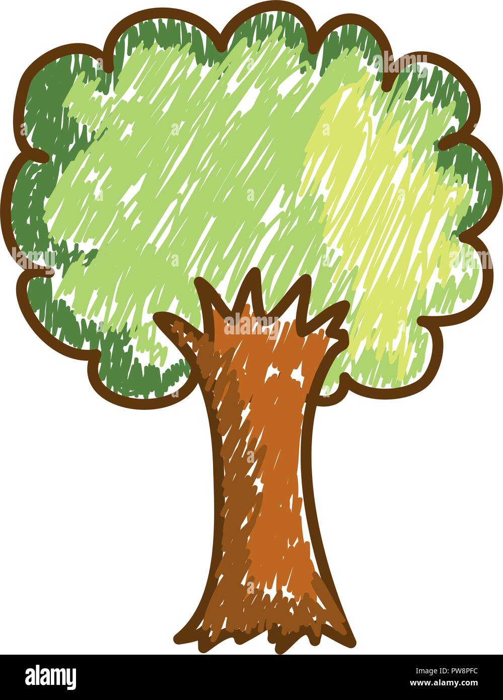 Cute Baum Zeichnen Symbol Vektor Illustration Design Stock Vektorgrafik Alamy