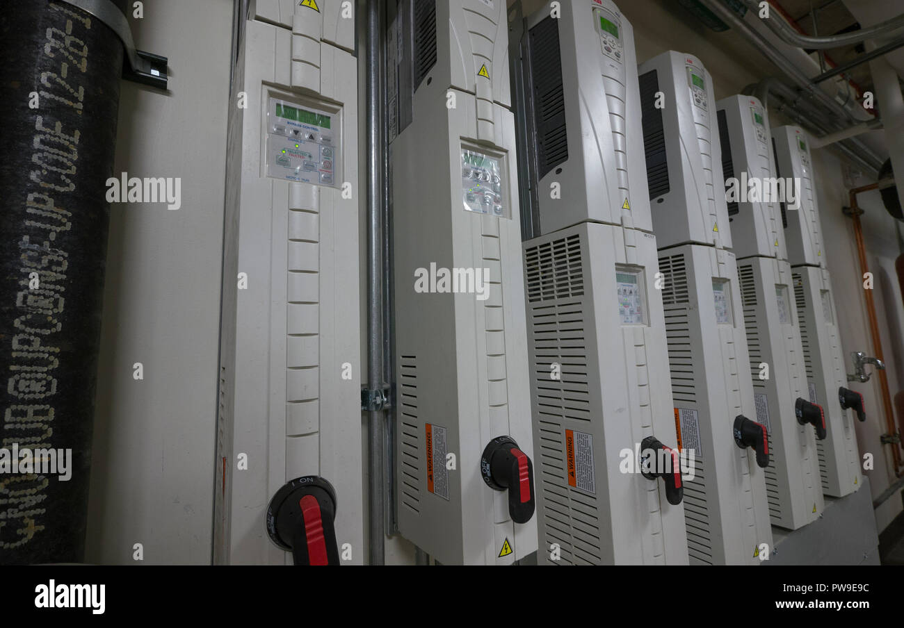 Heiz- und Kühlsystem in einem modernen kommerziellen Gebäude Infrastruktur Stockfoto