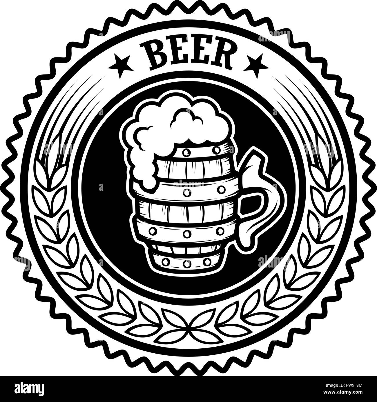 Vintage beer Label. Designelemente für Logo, Label, Emblem, Zeichen, Menü. Vector Illustration Stock Vektor