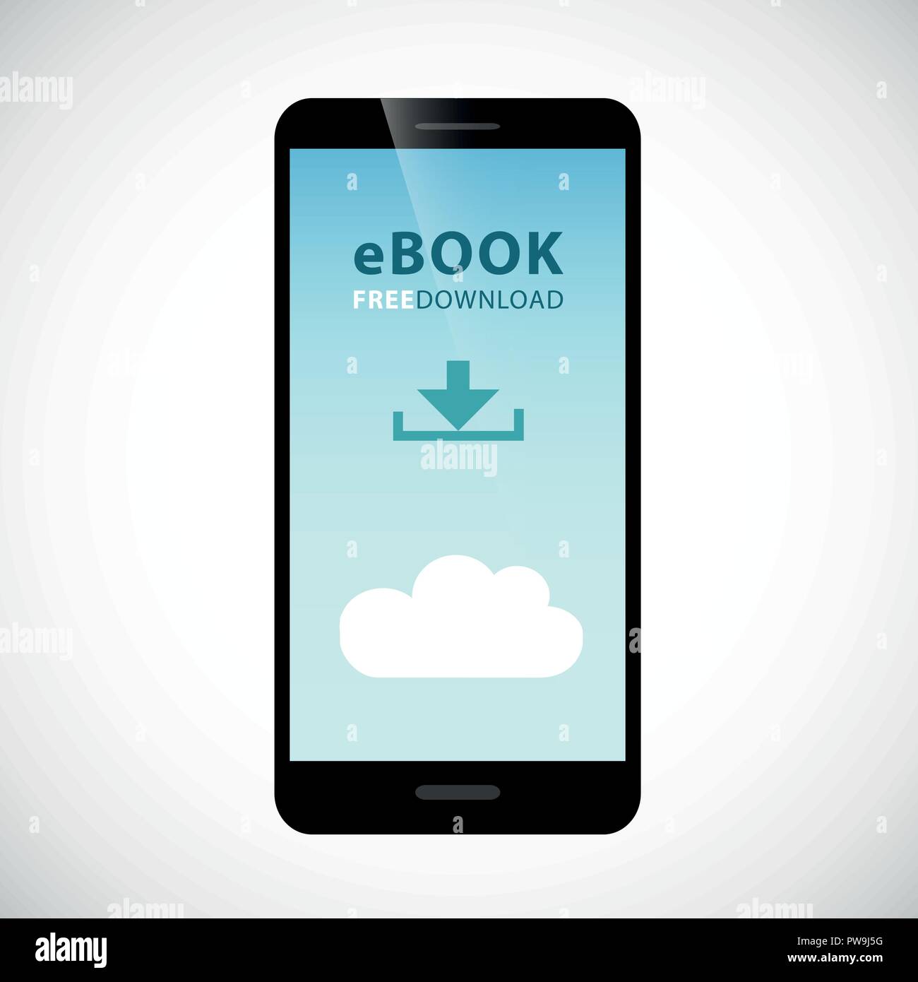 E-book free download Cloud über Smartphone Vektor-illustration EPS 10. Stock Vektor