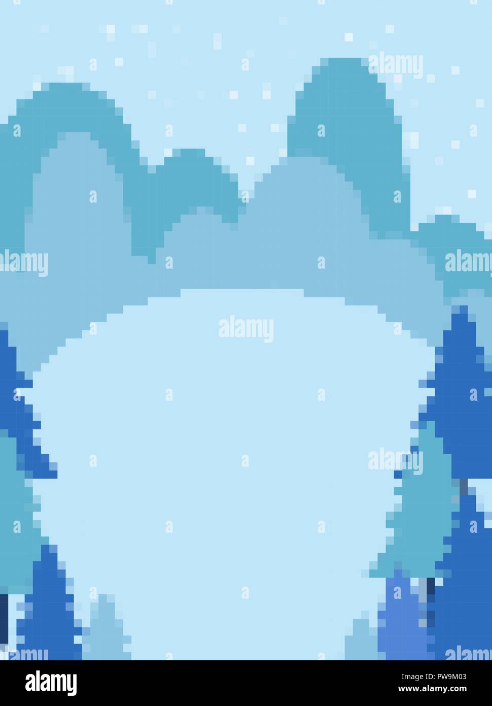 Winterlandschaft Pixel Art Schnee Und Schneeverwehungen 8 Bit Hintergrund Fur Weihnachten Grusskarte Stock Vektorgrafik Alamy