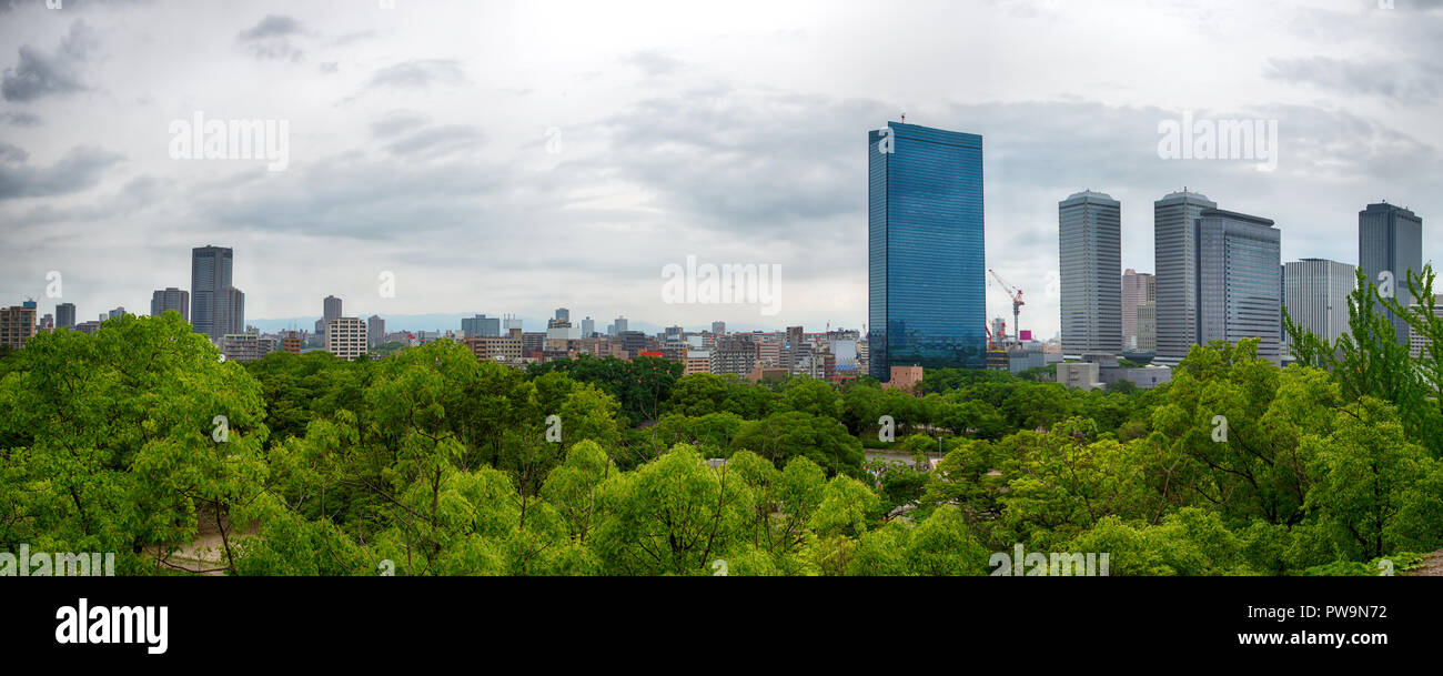 HDR-Panorama von Osaka, Japan. Stockfoto